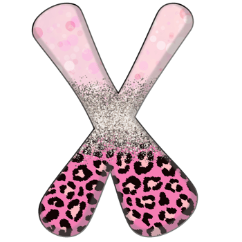 Half Leopard black and Pink Clipart png
