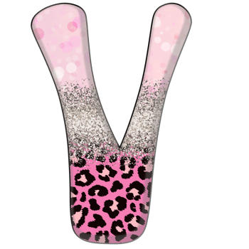 Half Leopard black and Pink Clipart png