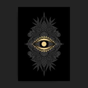 All seeing eye of god with sacred geometry decoration vector