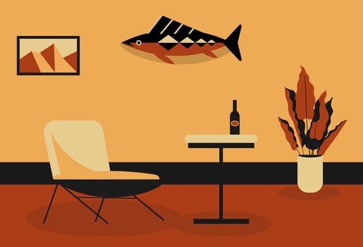 Interior background flat illustration vector