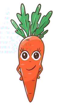 Funny Easter carrot character vector