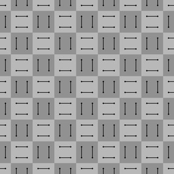 Checkers seamless pattern with geometric staples. vector