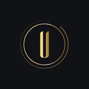 Initial U Letter Logo With Gold Color Luxury Concept vector