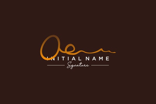 Initial OE signature logo template vector. Hand drawn Calligraphy lettering Vector illustration.