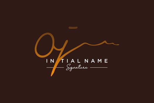 Initial OJ signature logo template vector. Hand drawn Calligraphy lettering Vector illustration.
