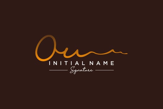 Initial OU signature logo template vector. Hand drawn Calligraphy lettering Vector illustration.
