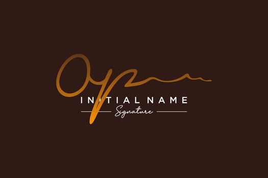 Initial OP signature logo template vector. Hand drawn Calligraphy lettering Vector illustration.