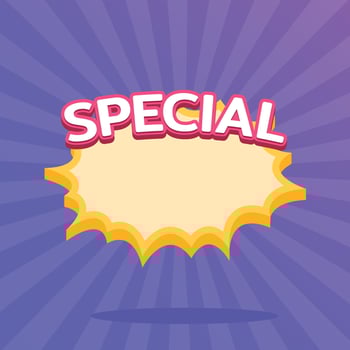 Special, starburst label, shopping font, promotion label sale, promotion discount banner templates vector