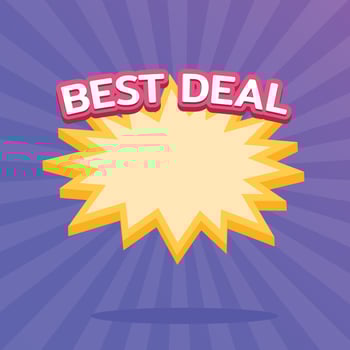 Best deal, starburst label, shopping font, Promotion label sale, promotion discount banner templates vector