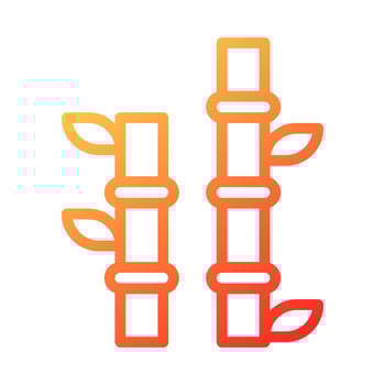 bamboo duocolor red style illustration vector icon chinese new year perfect.