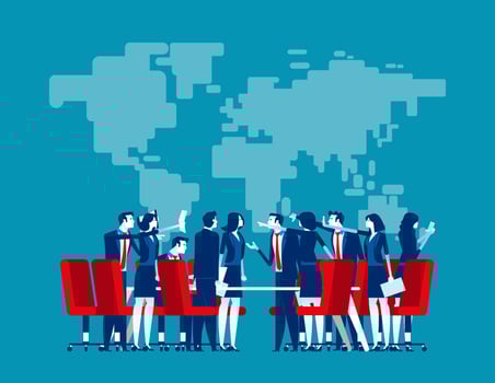 Economic trade war. Concept business finance and economy vector illustration. Tariff and  Industry, Global logistics