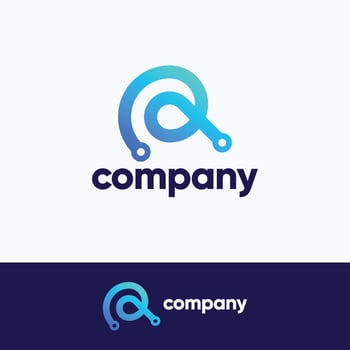 letter r logo business technology vector