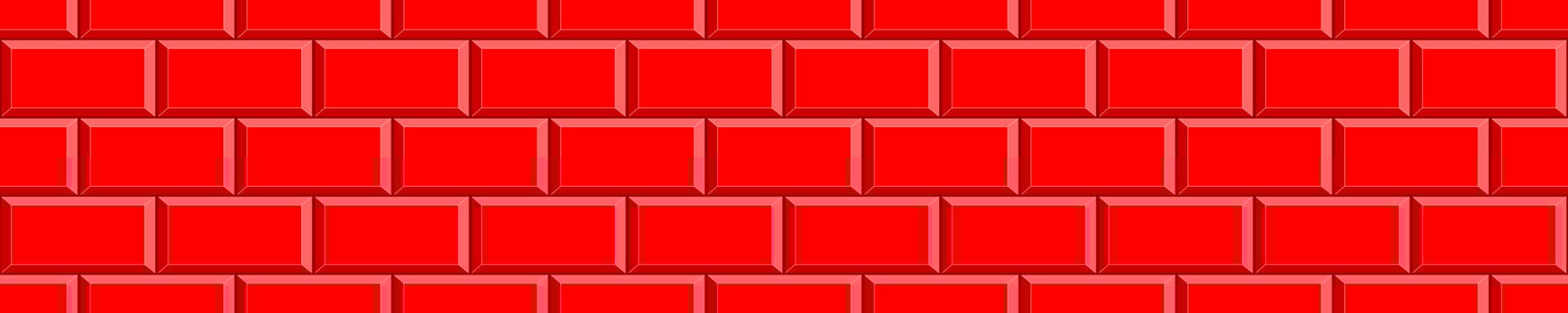 Red brick wall seamless pattern. Kitchen or bathroom metro tile design. Geometric background vector
