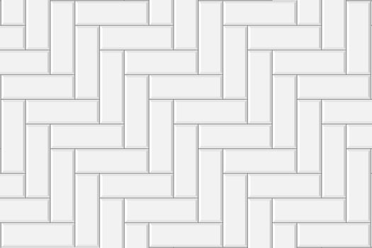 White herringbone tile seamless pattern. Kitchen backsplash or bathroom floor surface. Subway stone or ceramic brick wall background vector