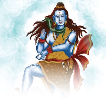 Lord shiva indian god of hindu for maha shivratri card design vector