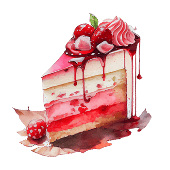 Cake drawing of watercolor PNG transparent