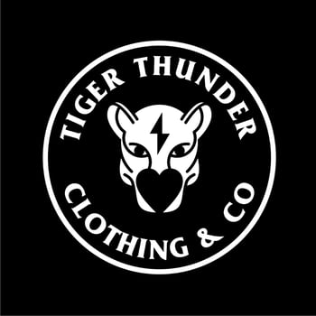 Tiger Head Logo Template, Tiger Thunder  Character Mascot Logo Streetwear Clothing Design vector