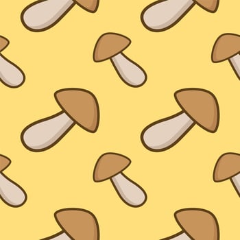 mushroom seamless pattern flat design vector illustration