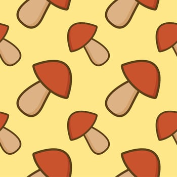 mushroom seamless pattern flat design vector illustration
