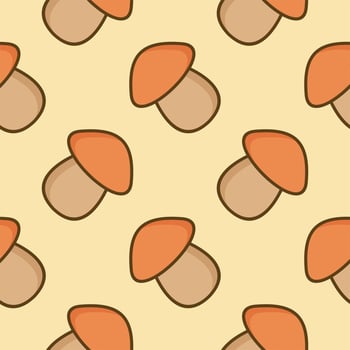mushroom seamless pattern flat design vector illustration