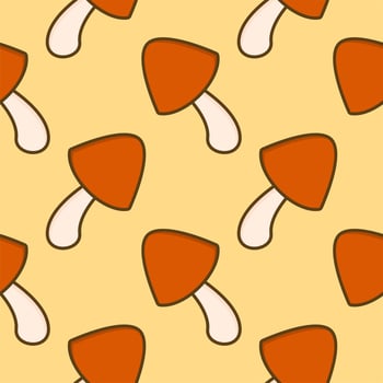 mushroom seamless pattern flat design vector illustration