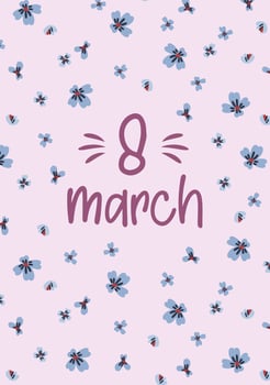 Vector template with beautiful flowers. Design concept for International Women s Day and other use
