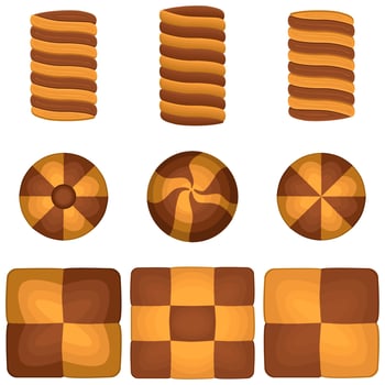 Big set homemade cookie different taste in pastry biscuit vector