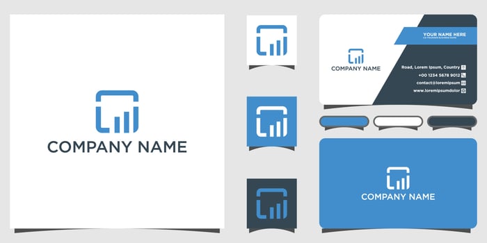 Financial Logo with Business cards for accounting, audit and tax advisory companies. vector