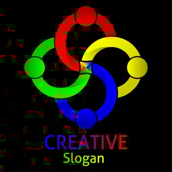 Unity people logo symbol icon modern design. People connection sign logo. Colorful union teamwork community logo vector. Society united icon vector