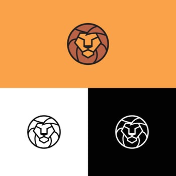 lion head vector logo design