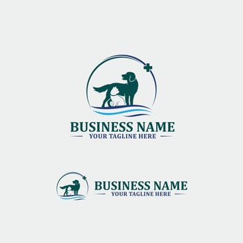 Vector logo design template for pet shops, veterinary clinics and homeless animals shelters