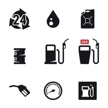 Gasoline station icons set vector