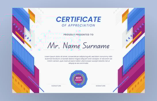 Flat Modern Certificate Concept vector
