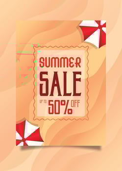 Summer Sales with a Beach Sand Template are Suitable for Those of you Who Want a Beach Sand-Themed Template. vector