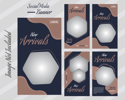 Social media stories templates pack with abstract square puzzle for fashion mega big sale. Modern elegant sales and discount promotions. Design backgrounds for social networks stories vector