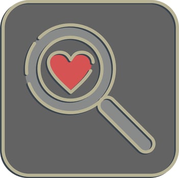 Icon find love. Valentine day celebration elements. Icons in embossed style. Good for prints, posters, logo, party decoration, greeting card, etc. vector