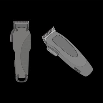 set of hair clipper machine vector  art style. Hairdresser professional tool. Vector art illustration isolated for coloring book.