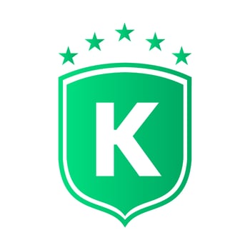 Letter K Shield Logo Security Protection Symbol Sign Design vector