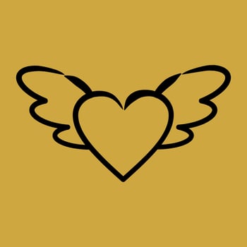 Icon heart with wings. Valentine day celebration elements. Icons in hand drawn style. Good for prints, posters, logo, party decoration, greeting card, etc. vector