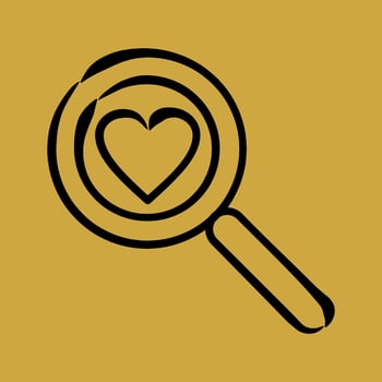 Icon find love. Valentine day celebration elements. Icons in hand drawn style. Good for prints, posters, logo, party decoration, greeting card, etc. vector