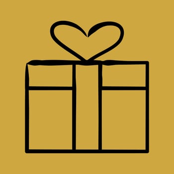 Icon valentine gift. Valentine day celebration elements. Icons in hand drawn style. Good for prints, posters, logo, party decoration, greeting card, etc. vector