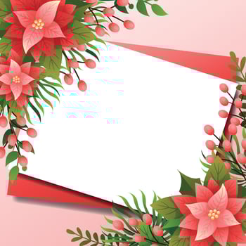 Poinsettias Christmas Background vector