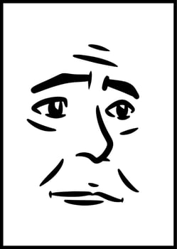 vector illustration of face man cartoon