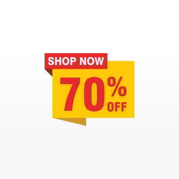 70 discount, Sales Vector badges for Labels, , Stickers, Banners, Tags, Web Stickers, New offer. Discount origami sign banner.