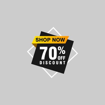 70 discount, Sales Vector badges for Labels, , Stickers, Banners, Tags, Web Stickers, New offer. Discount origami sign banner.
