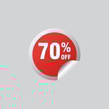 70 discount, Sales Vector badges for Labels, , Stickers, Banners, Tags, Web Stickers, New offer. Discount origami sign banner.