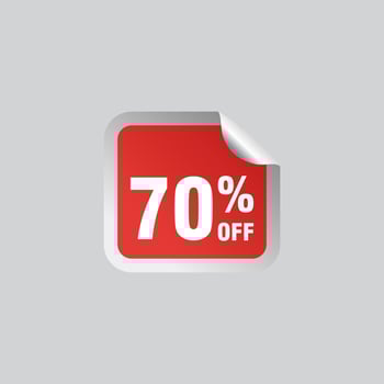 70 discount, Sales Vector badges for Labels, , Stickers, Banners, Tags, Web Stickers, New offer. Discount origami sign banner.