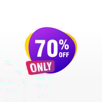 70 discount, Sales Vector badges for Labels, , Stickers, Banners, Tags, Web Stickers, New offer. Discount origami sign banner.