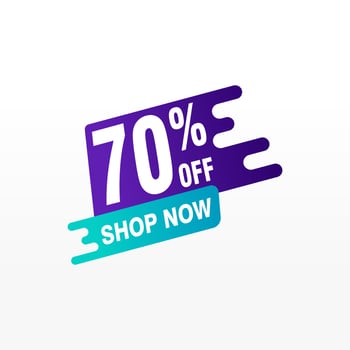 70 discount, Sales Vector badges for Labels, , Stickers, Banners, Tags, Web Stickers, New offer. Discount origami sign banner.