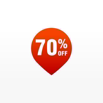 70 discount, Sales Vector badges for Labels, , Stickers, Banners, Tags, Web Stickers, New offer. Discount origami sign banner.